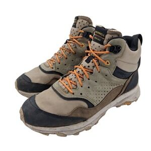 Merrell Hiking Shoes Mens Size 10 Tan Brown Speed Solo Mid Vibram FloatPro